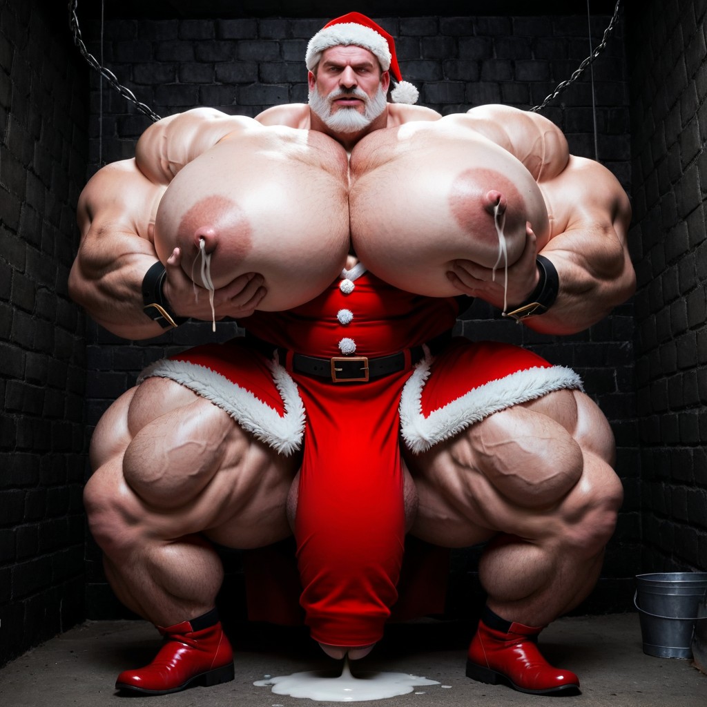 Milk Man's Arms Tied Behind Back, Pulling Nipple, Pec Garbbing ゲイAIポルノ