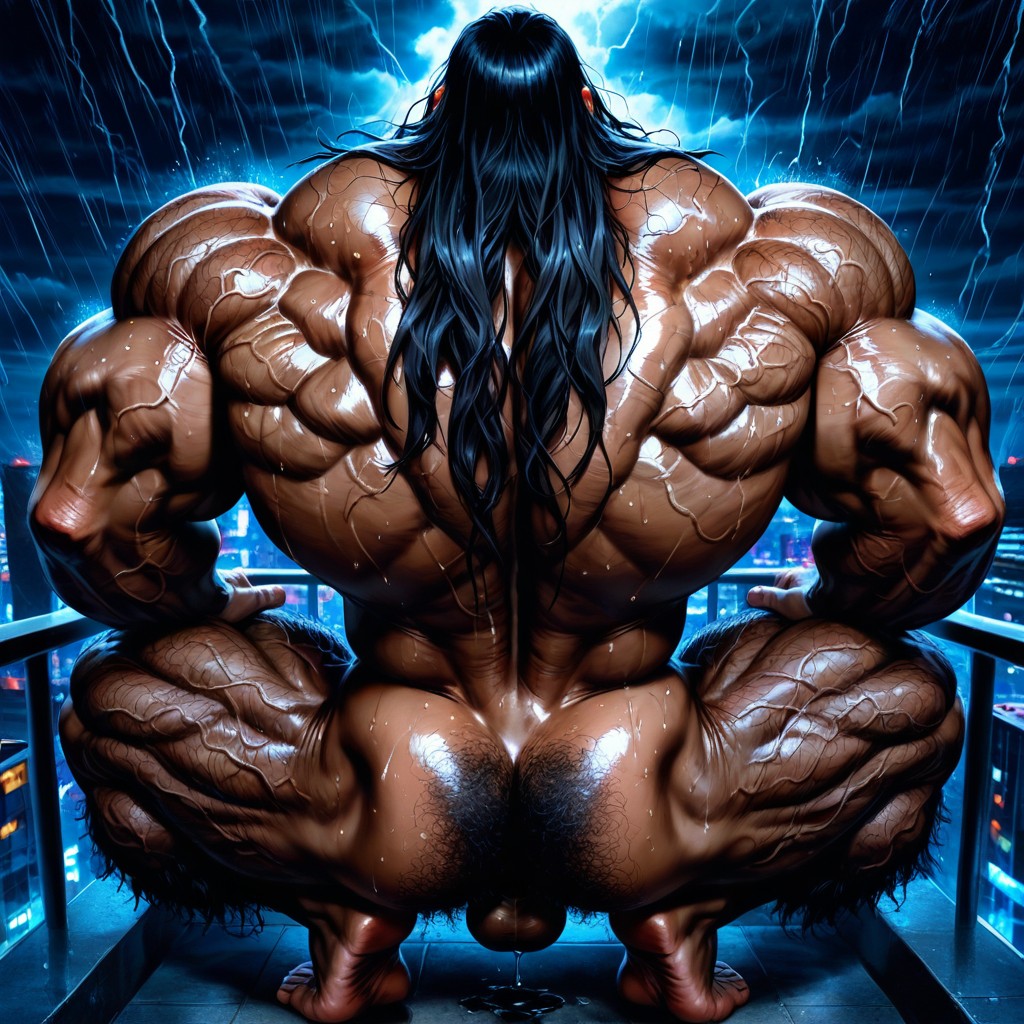 Exposed Muscle Thighs, Hyper Balls, Squatting Porno IA Gay