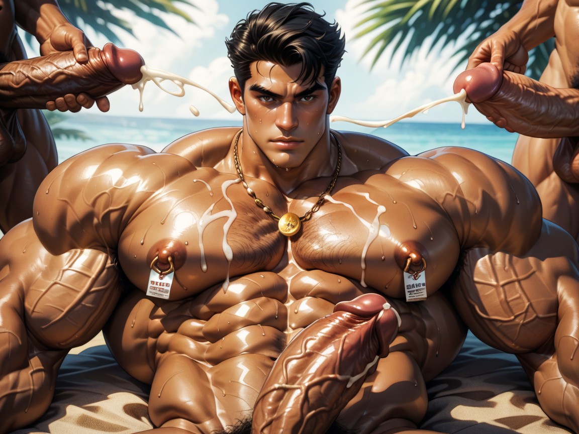 Gang Bang, Black Hair, Full Body Porno IA Gay