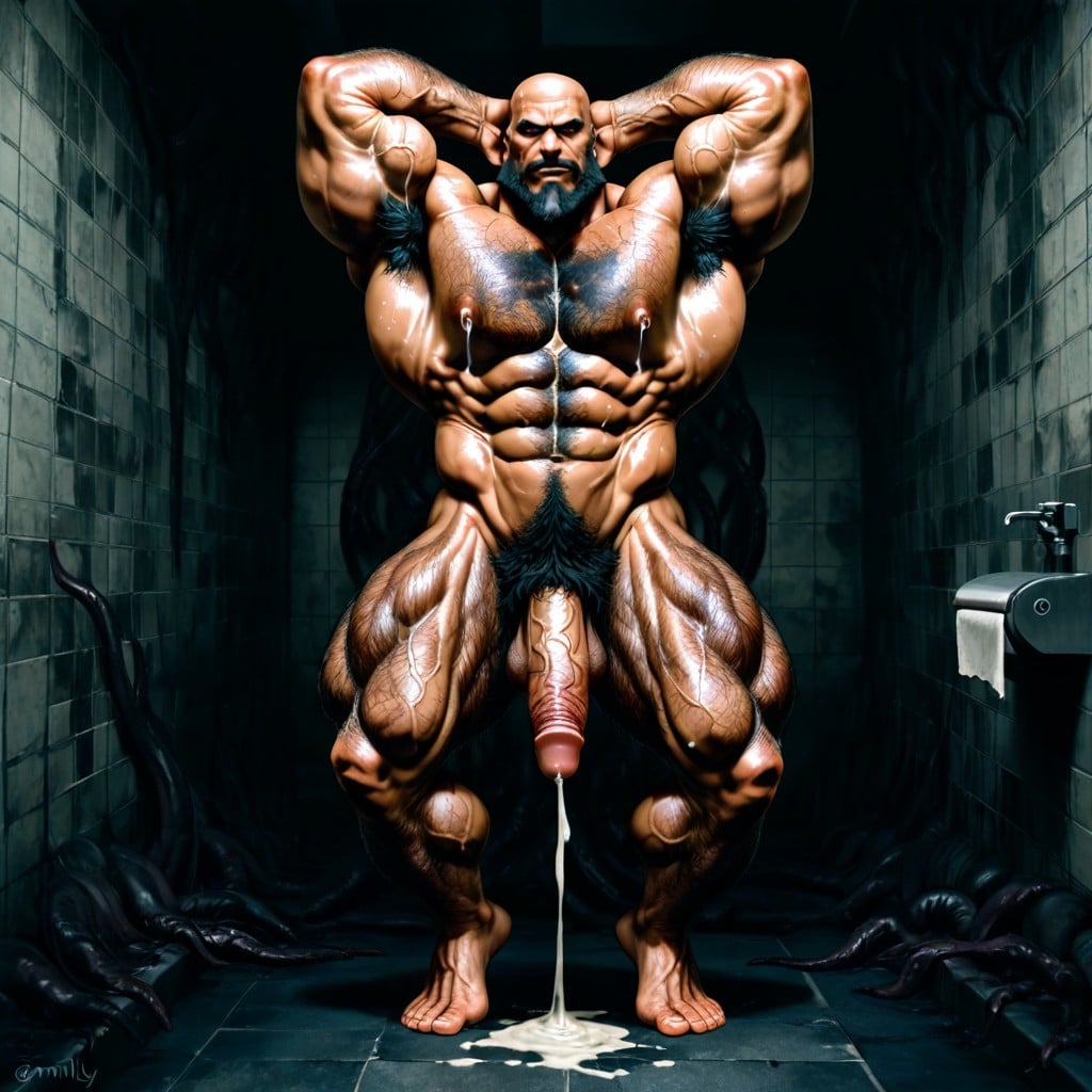 Dark Tanned Skin, Bald, Hyper Hairy Body 게이 AI 포르노