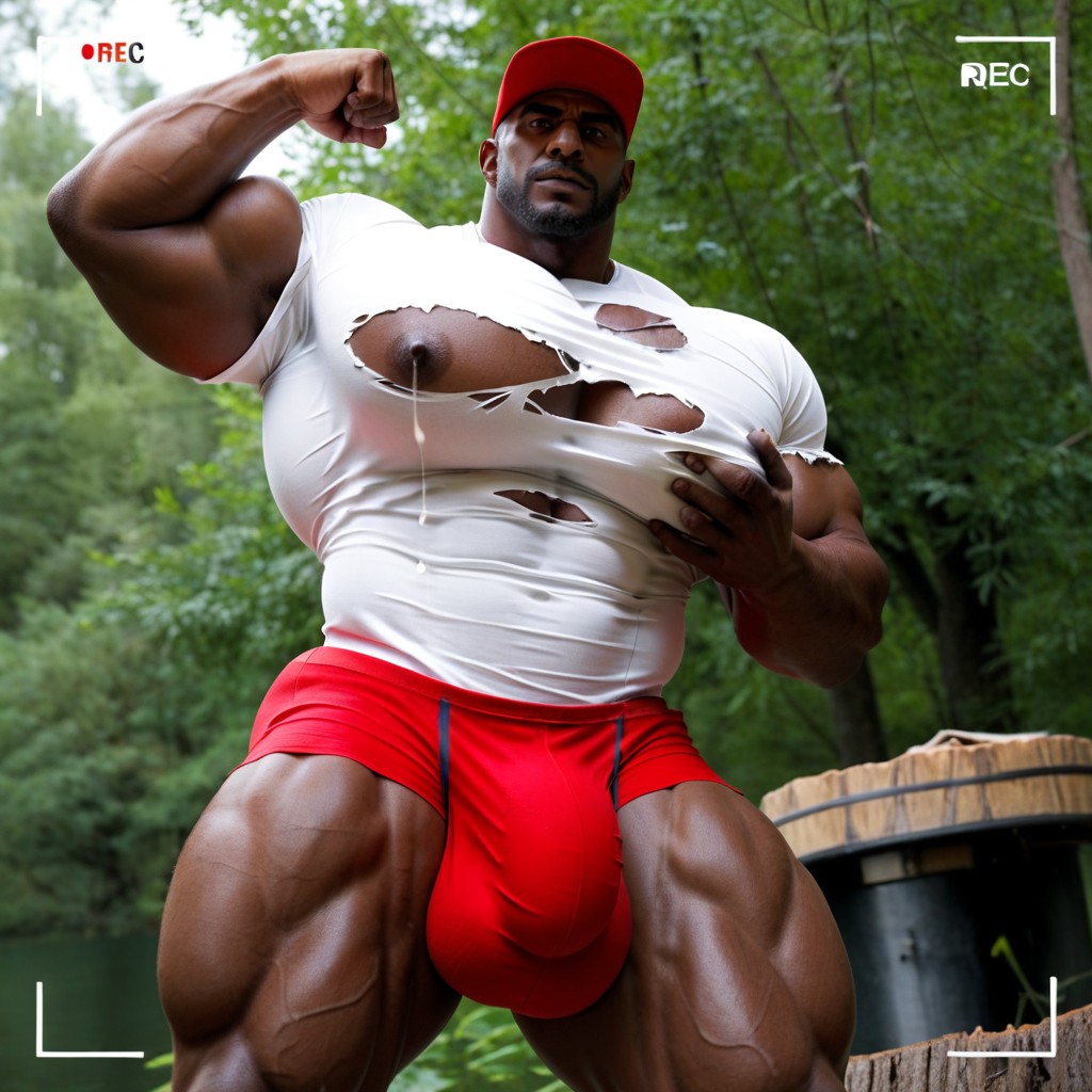 Ripped White T Shirt, Musclé, Grand Angle Porno IA Gay