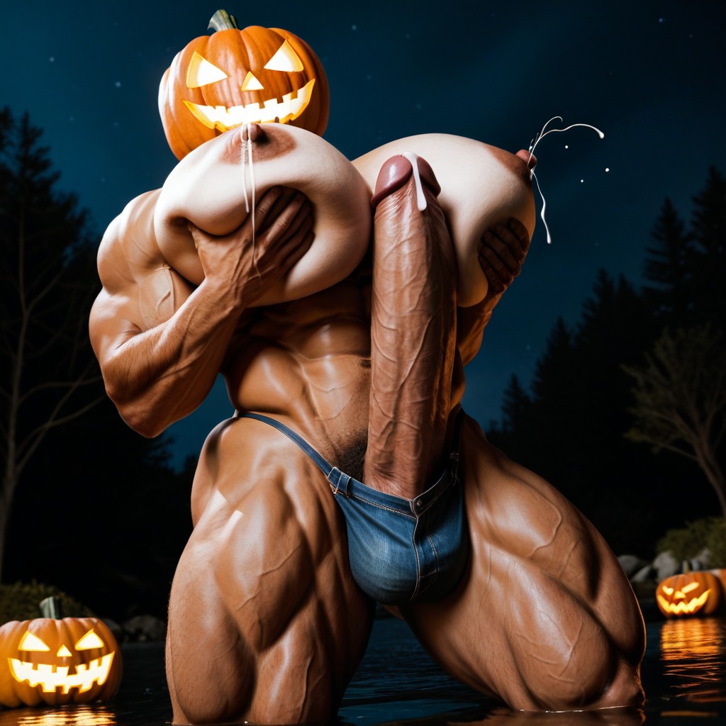 18+, Du Bas Vers Le Haut, Musclé Porno IA Gay