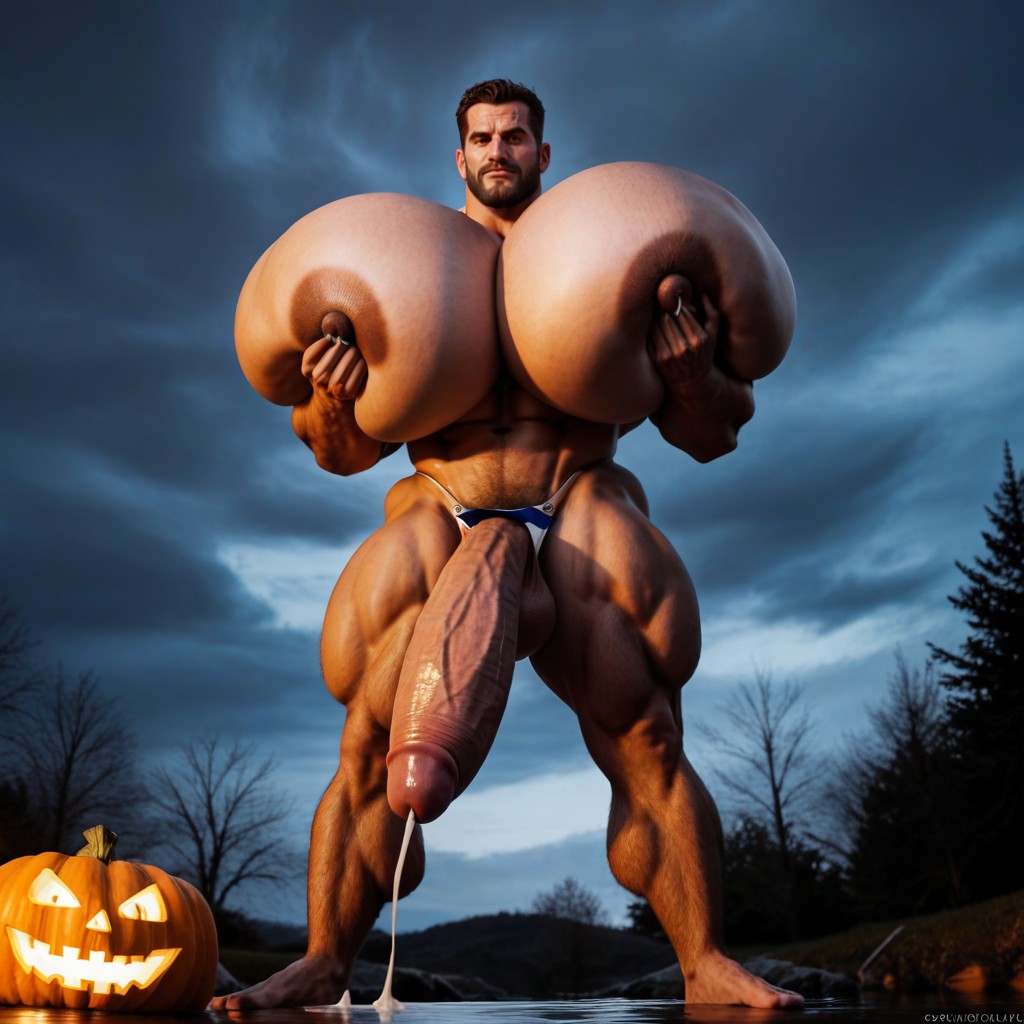 Du Bas Vers Le Haut, Halloween, Jean Thong Porno IA Gay