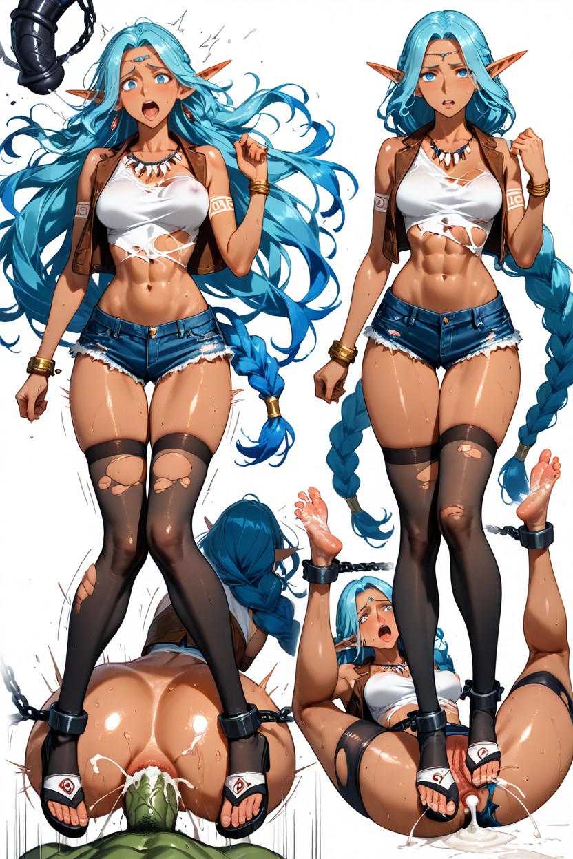 Restrained, V-shaped Body, Highly Detailed Vagina Hentai AI Porn