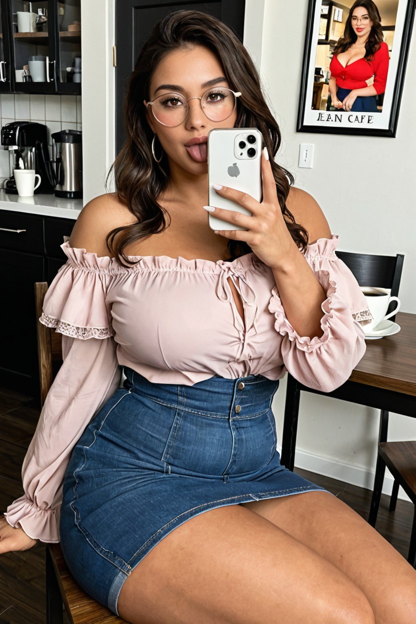 Selfie, Skirt, Latina AI Porn