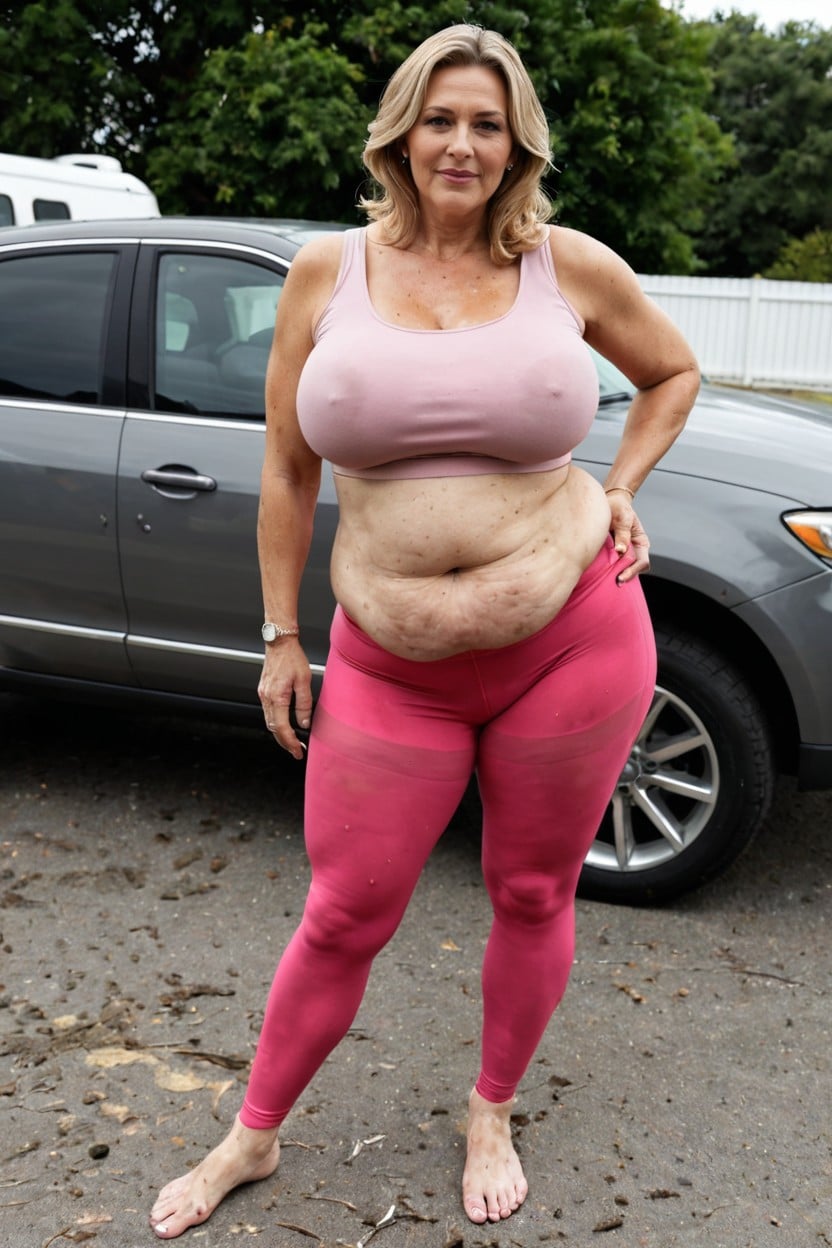 Chubby Body, Fully Dressed, Focus On Stomach AI Porn
