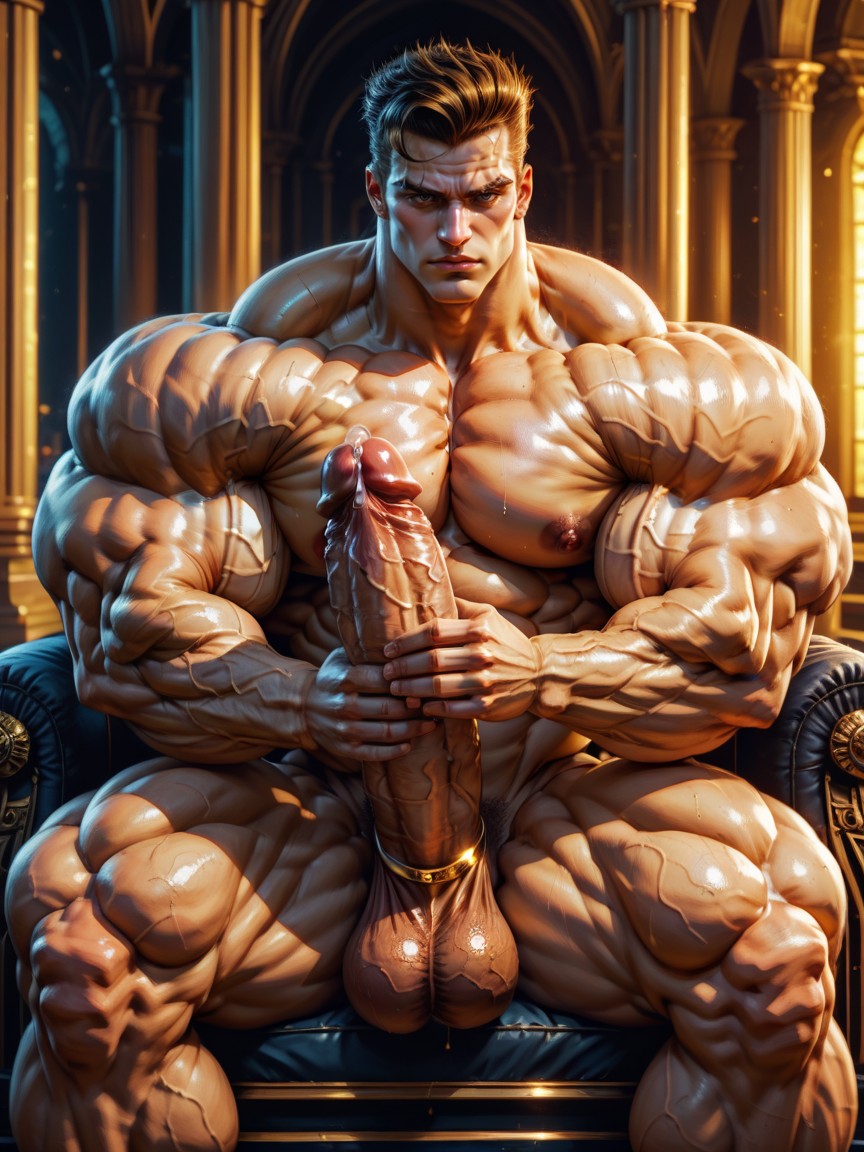 마른 체형, 매우 큰, Hyper-realistic Skin Texture 게이 AI 포르노