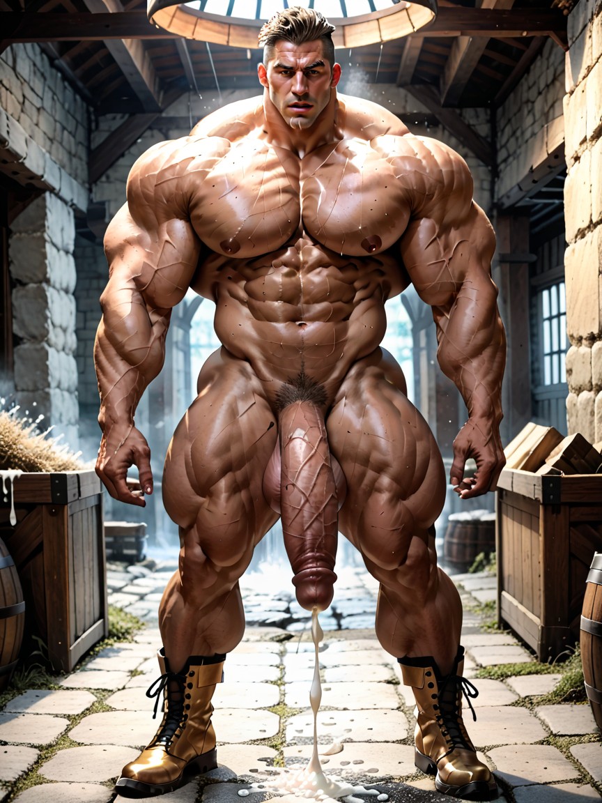 Rugged Medieval Knight In A Rustic Tavern, Sharp Focus, Deeply Etched Blocky -pack Abs Porno gay IA