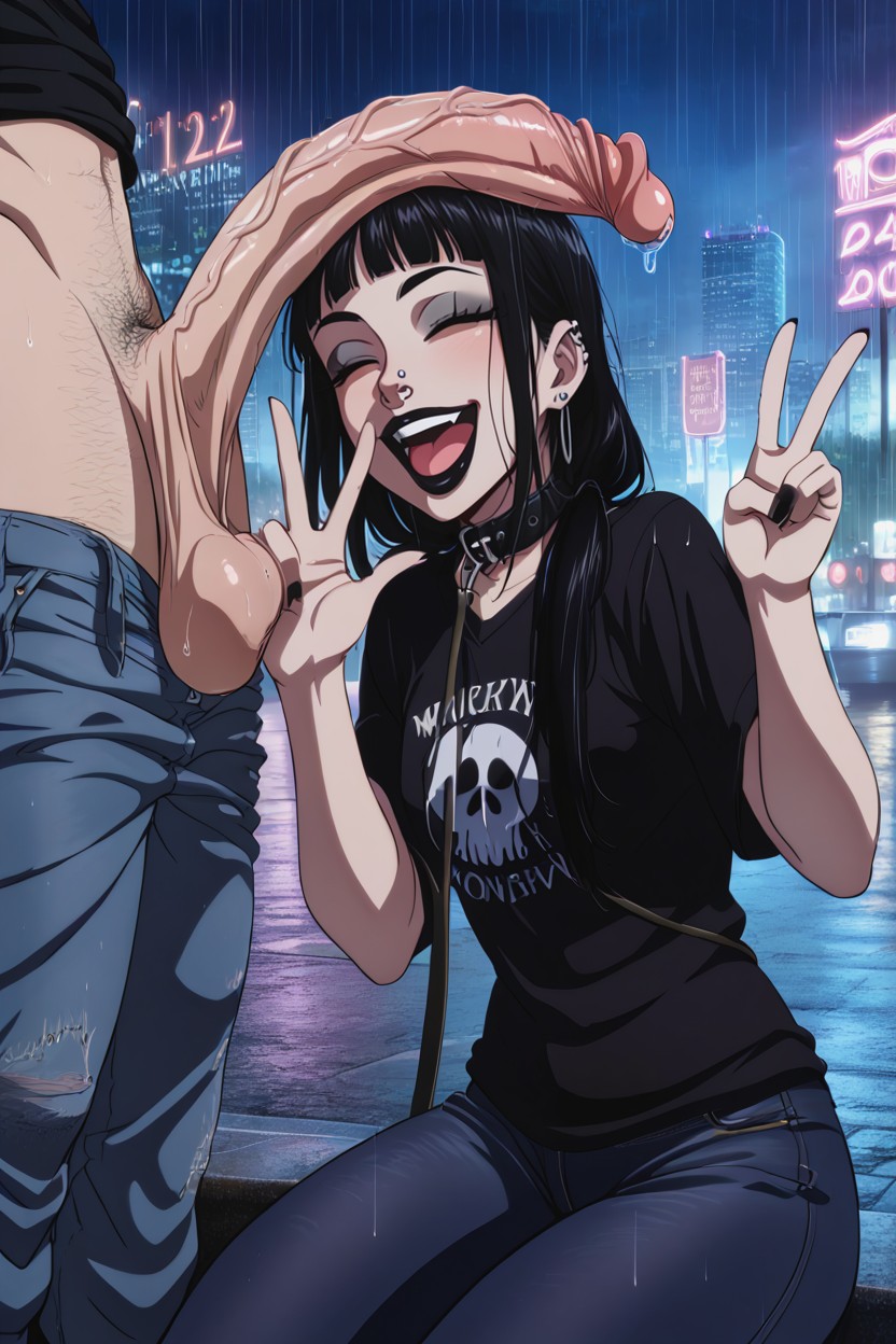 Funny, Pale Skin, Looking At Cock AI Porn