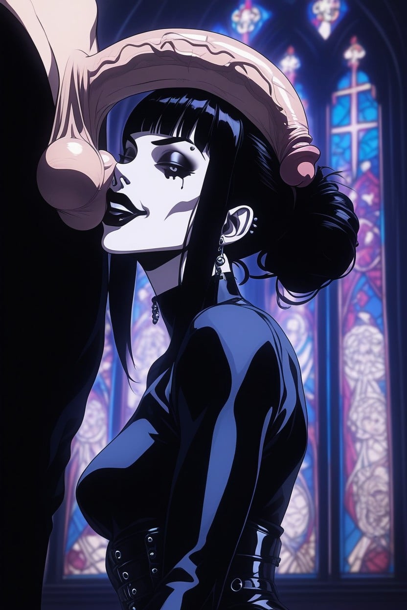 Goth Woman, Looking At Cock, Church AI Porn