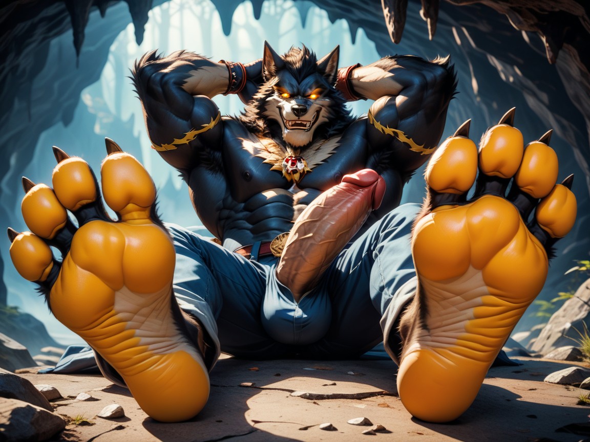 Relaxed, Furry Foot Paws, Imperious And Demanding The Viewer Worship His Paws ゲイAIポルノ