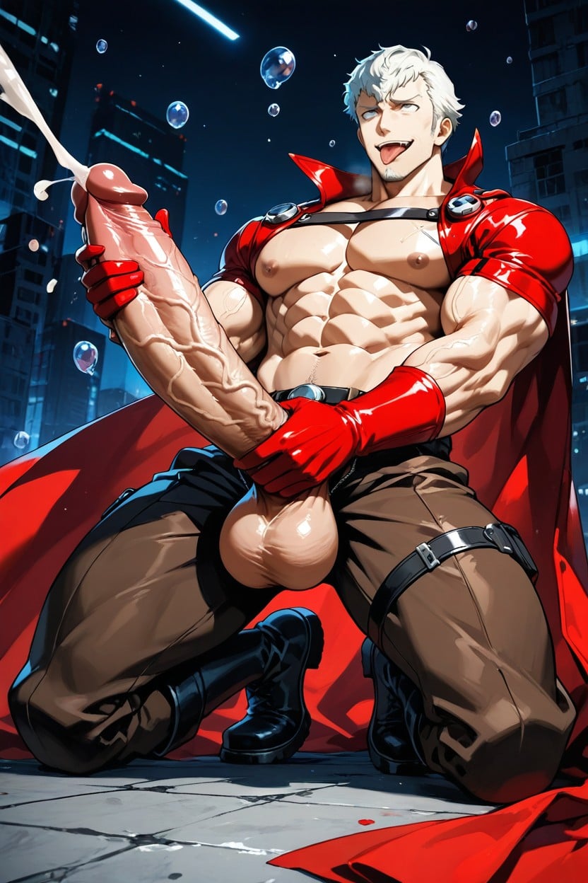 Huge Balls, Veins On The Dick, Huge Bubble Pectorals 게이 AI 포르노