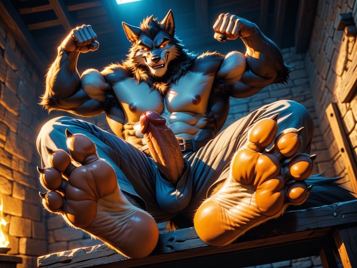 Arrogant & Smug, Arms Up Flexing Biceps, Masmorra Pornografia gay com IA