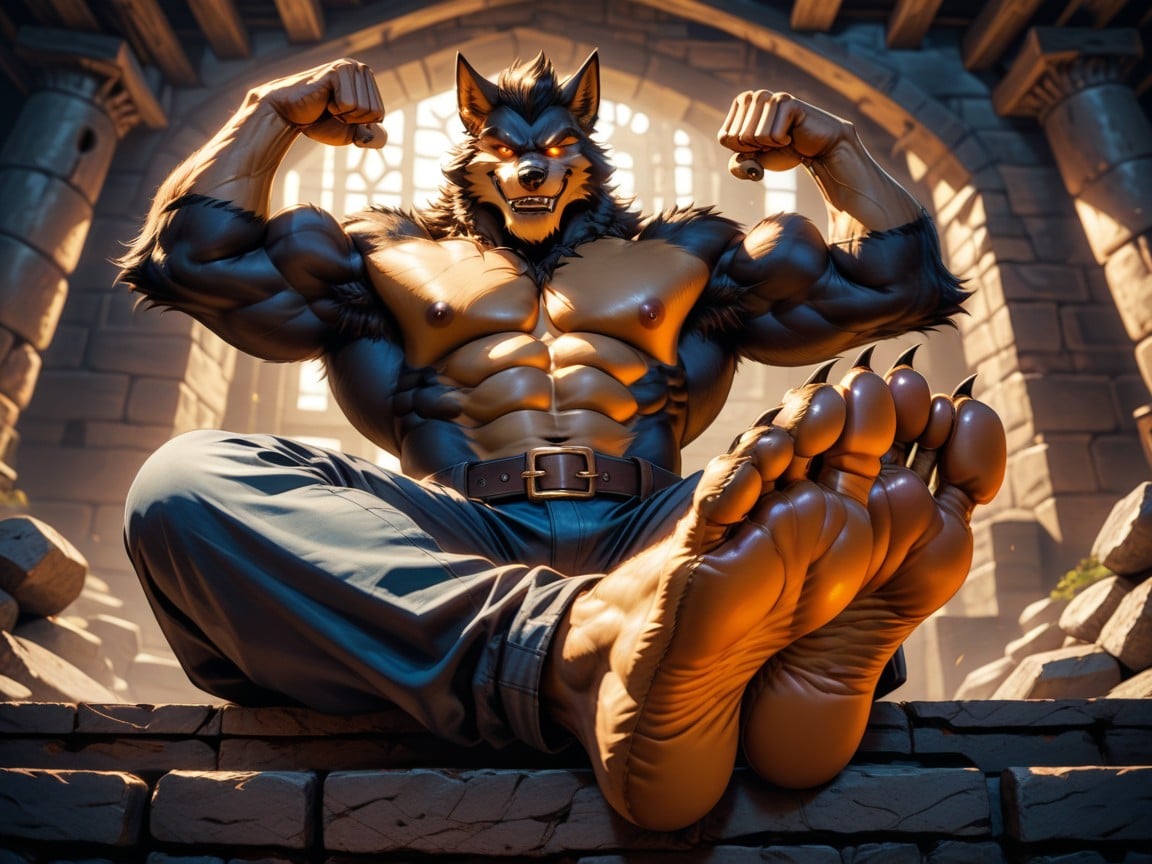 An Anthro Character, Relaxed, Rugged Porno IA Gay