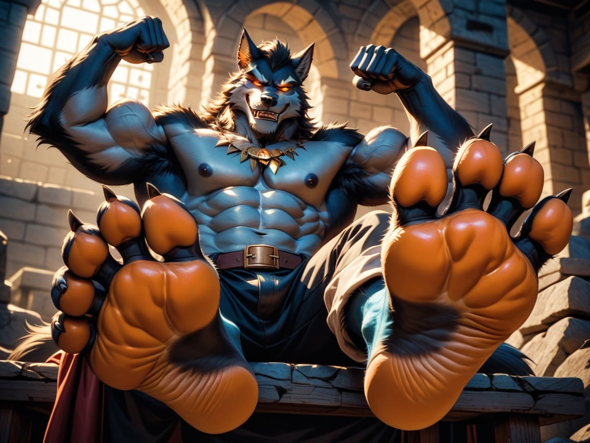 Red, His Paws Are Large And Manly, He Is Bold AI Gay Porn