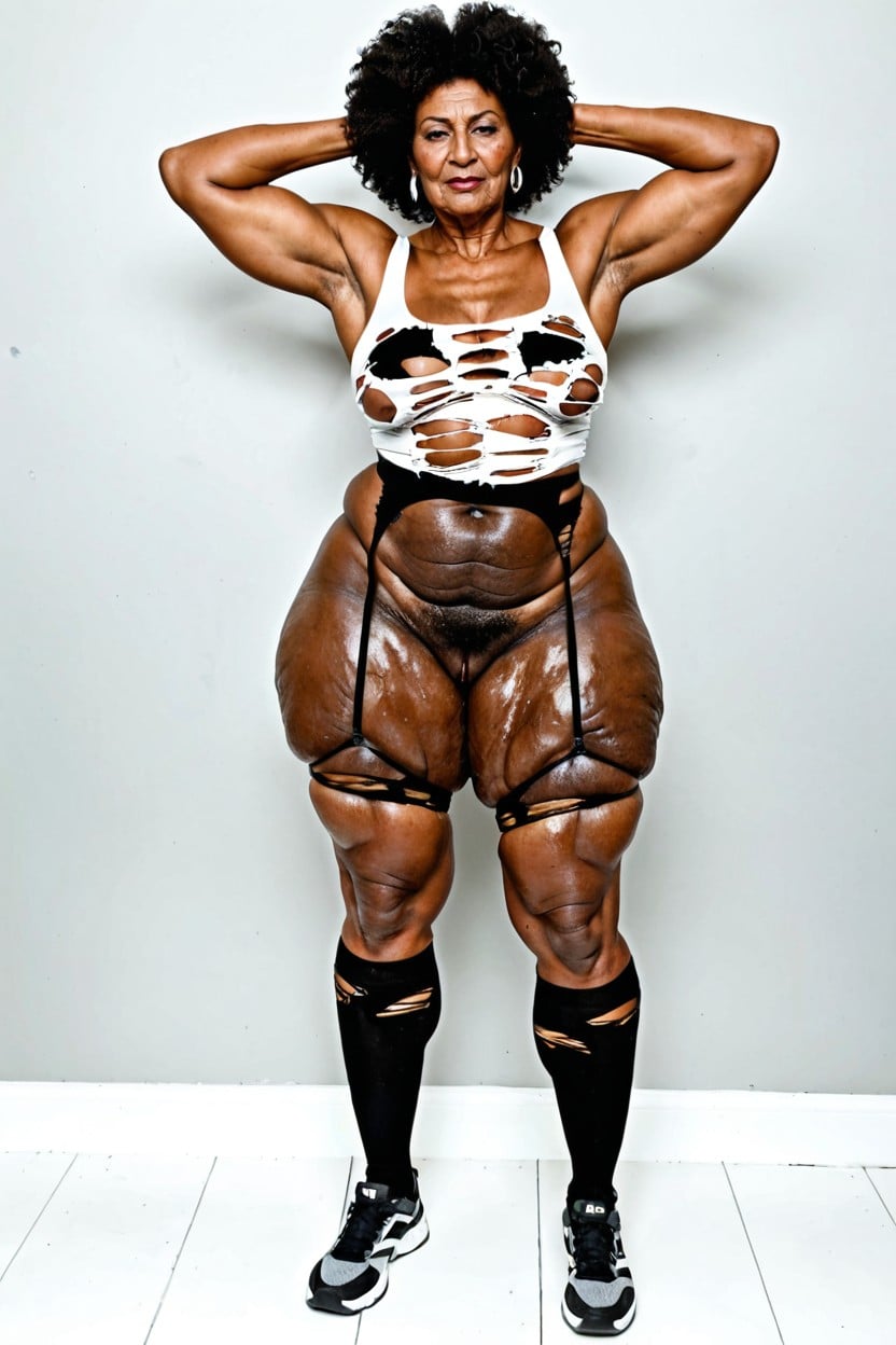 African, Big Calves, Torn Clothing AI Porn