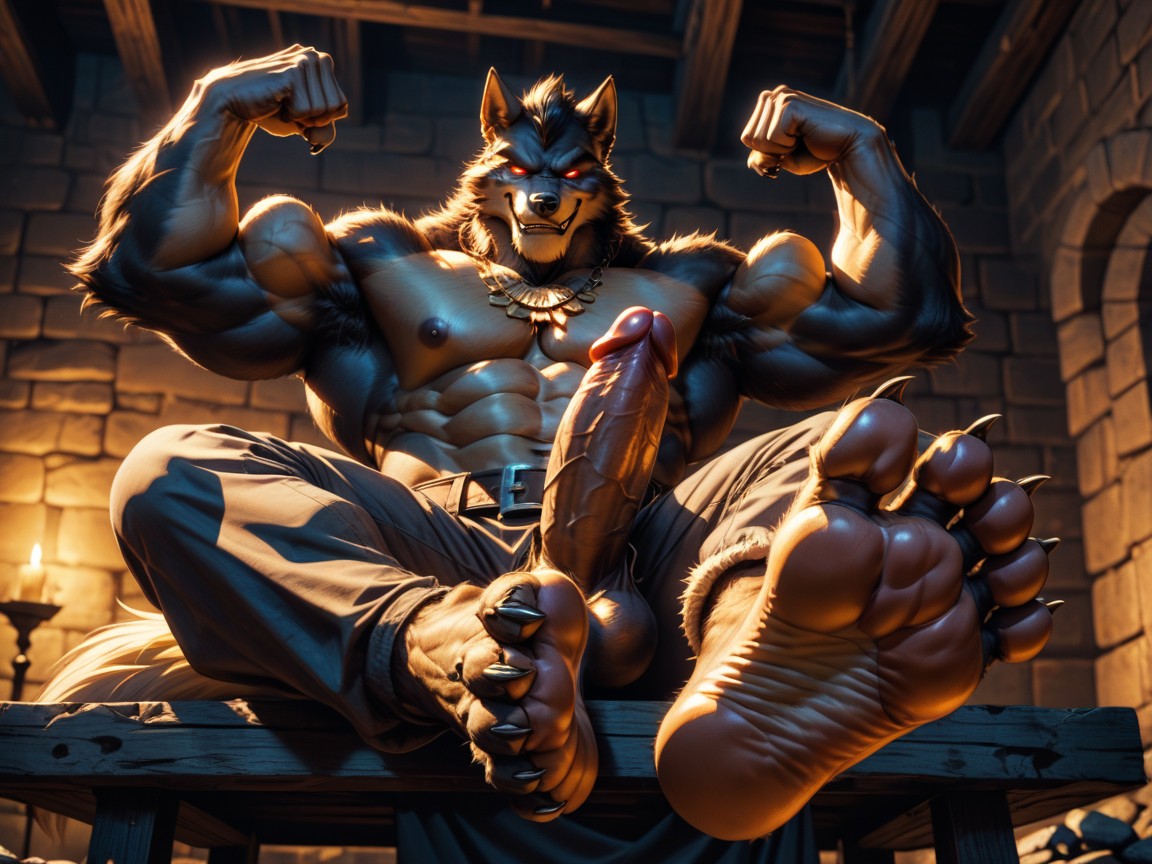 Red, The Feet Paw Soles Are The Focus Of The Image, Massif Porno IA Gay