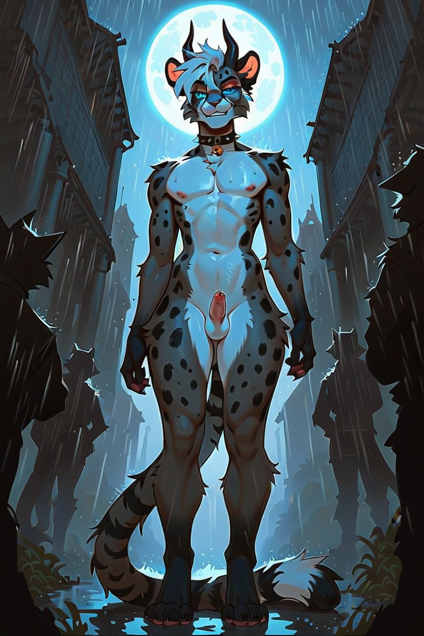 Cat Nipples, Spiked Cock, Full Body Furry AI Porn