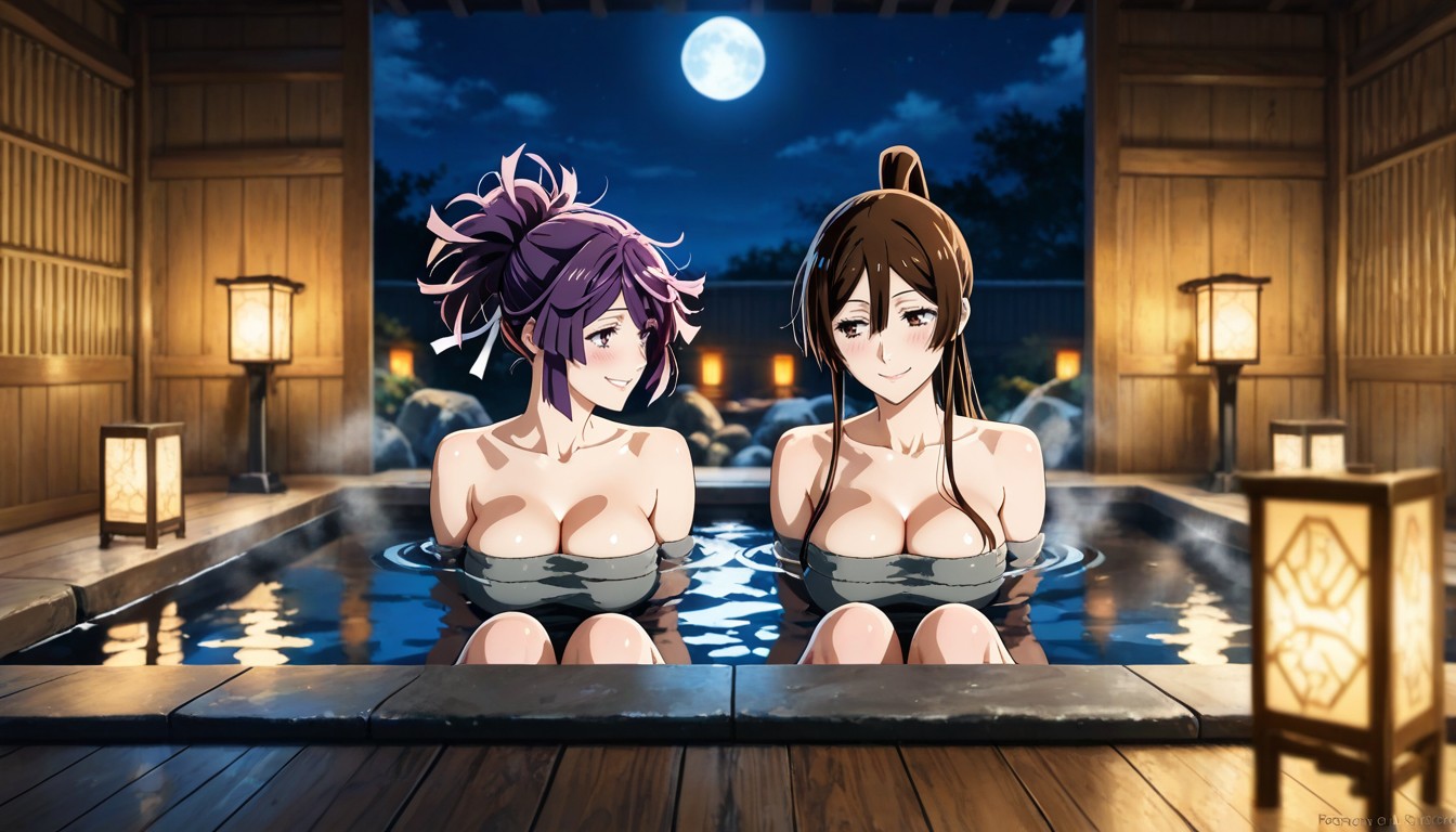 Sly Smile, Close Proximity, Purple Hair Hentai AI Porn