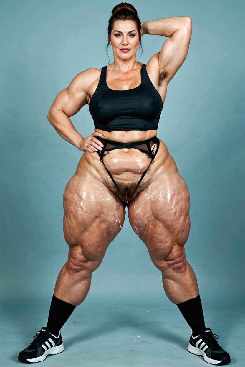Extremadamente Pesado En La Parte Inferior, Extremely Wide And Heavy Buttocks, Visible Inner Thighs Porno IA