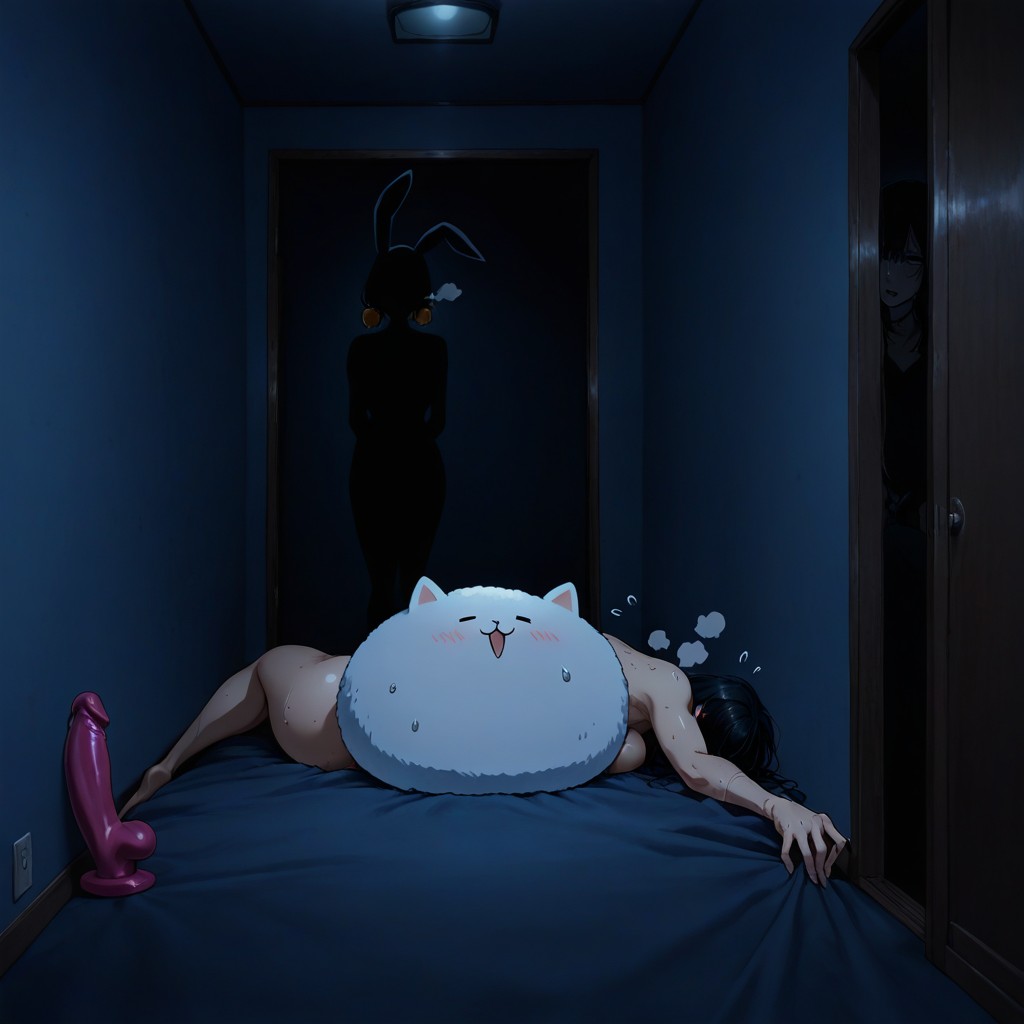 Tuppy Holding A Dildo, Tricky Shadows, Woman's Face Visible Porno IA