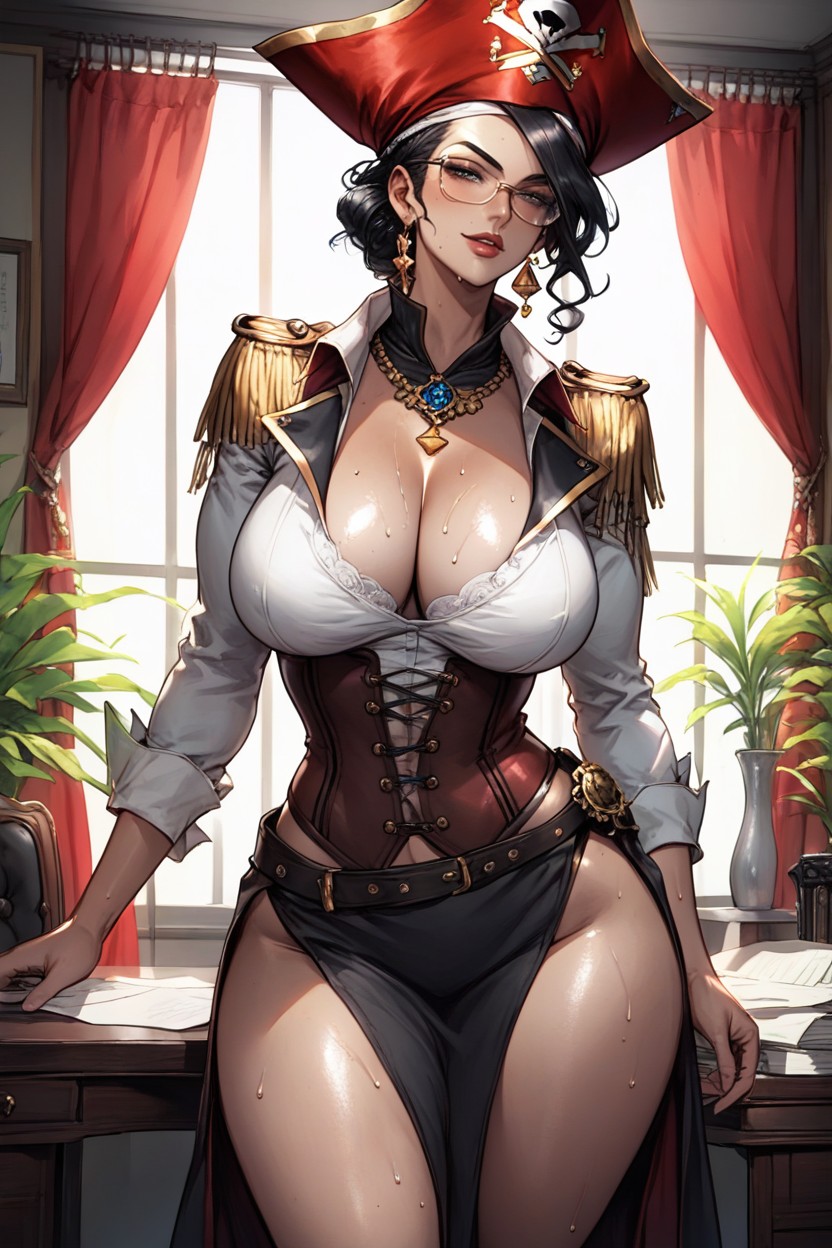 Looking Down, Makeup, Big Breasts Hentai AI Porn
