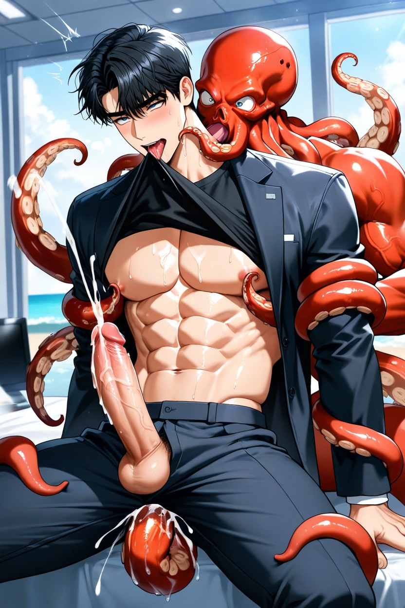 Maigre, The First One Is Wearing An Unbuttoned Shirt, Octopus Tentacles Porno IA Gay