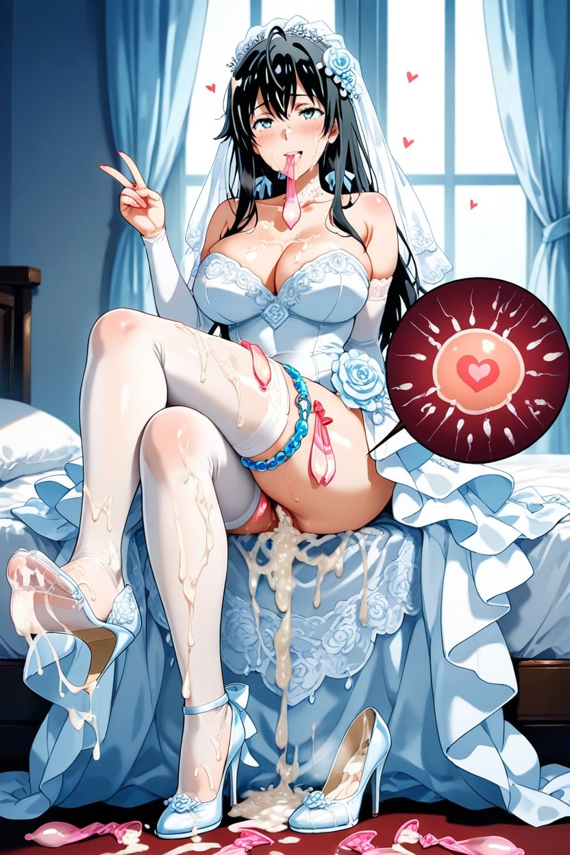 Covered By Cum, A Lot Ring Used Condom Thigh Circumference, Cum On Legs Hentai AI Porn