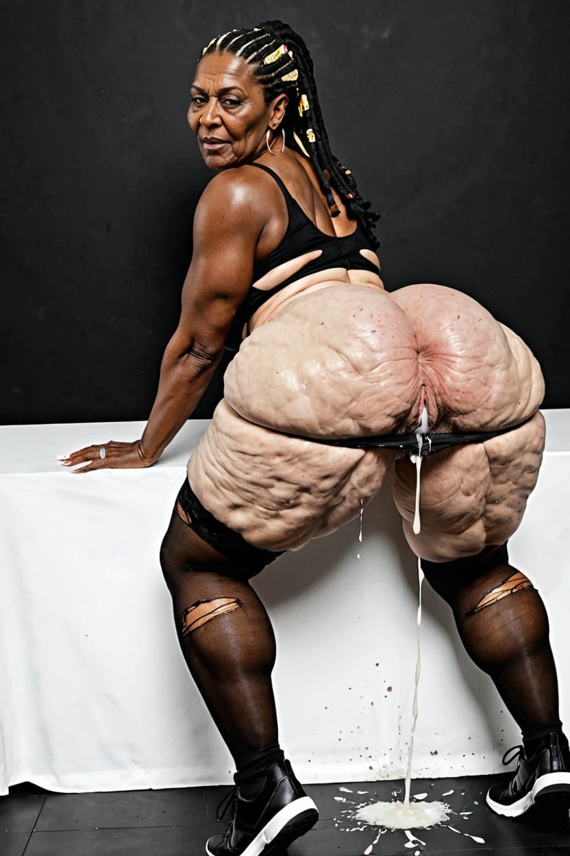Black Sports Shoes, Excessive Cum, Dreadlocks AI Porn