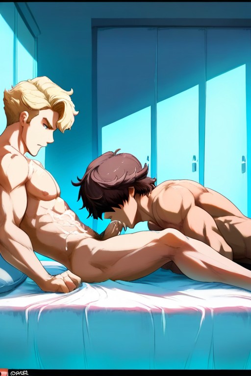Gay Male Sex, View Of Full Bodies, Dross Artstyle 게이 AI 포르노