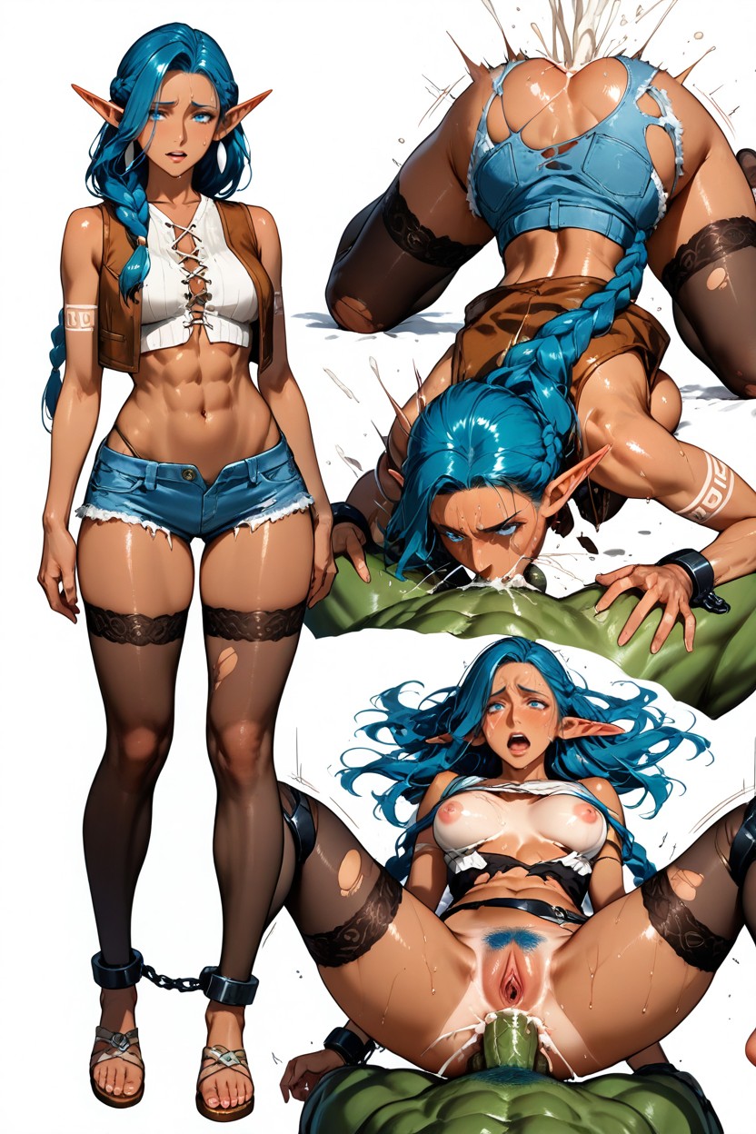 Anime Soft-realism Art Style, Tribal Clothes, Thigh Gap Hentai AI Porn