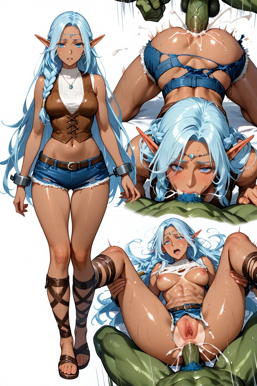 White Tribal Tatoos, Fucked By Two Giant Green Hulk, Elf Woman Hentai AI Porn