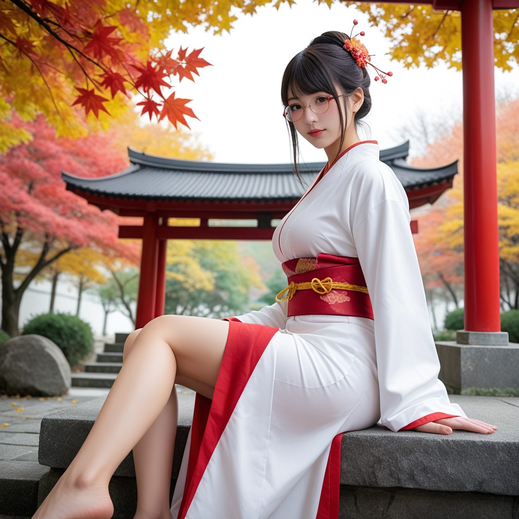 A Yellow-maple-leaf-pattern, Soft Lighting, 18+ アジアのAIポルノ