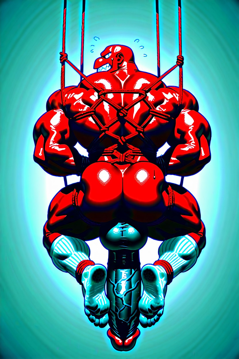 Huge Hands, Erection, Red Rope ゲイAIポルノ