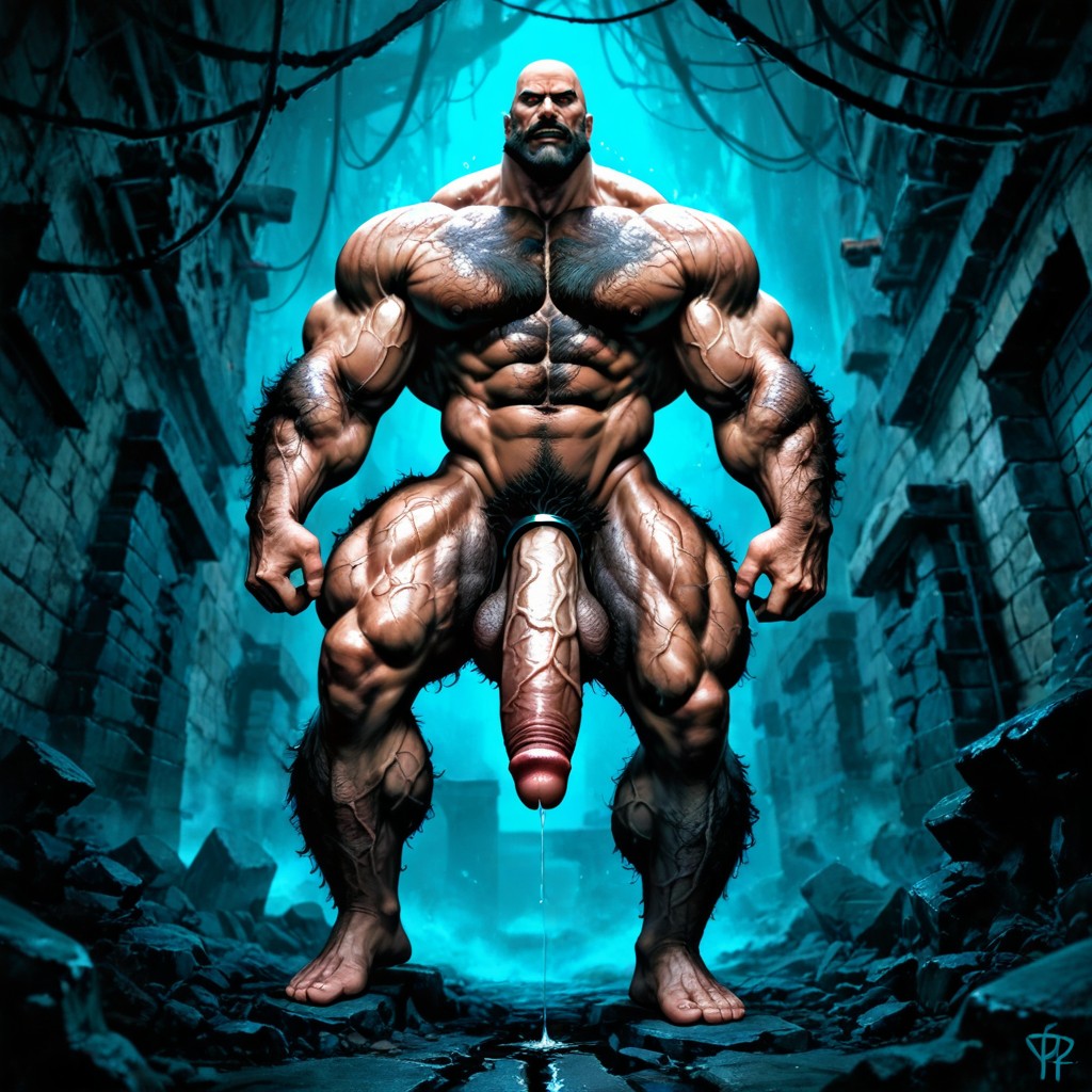 Bodybuilder, Excessive Hyper Hairy, Face Visible ゲイAIポルノ