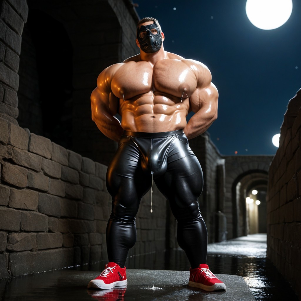 Leather Tights, Balaclava Mask, Massive Porno IA Gay