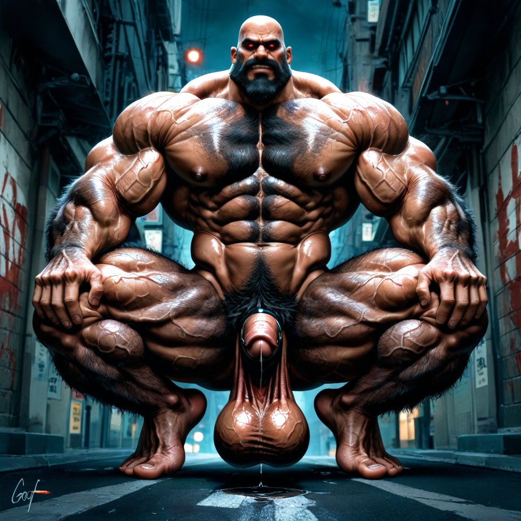 Veiny Muscles, Bright Red Eyes, Detailed Muscles Porno IA Gay