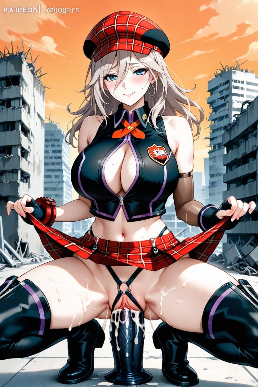 And A Checkered Red Skirt, Gigantic Cock In Pussy, Gigantic Cock In Pussy Hentai AI Porn