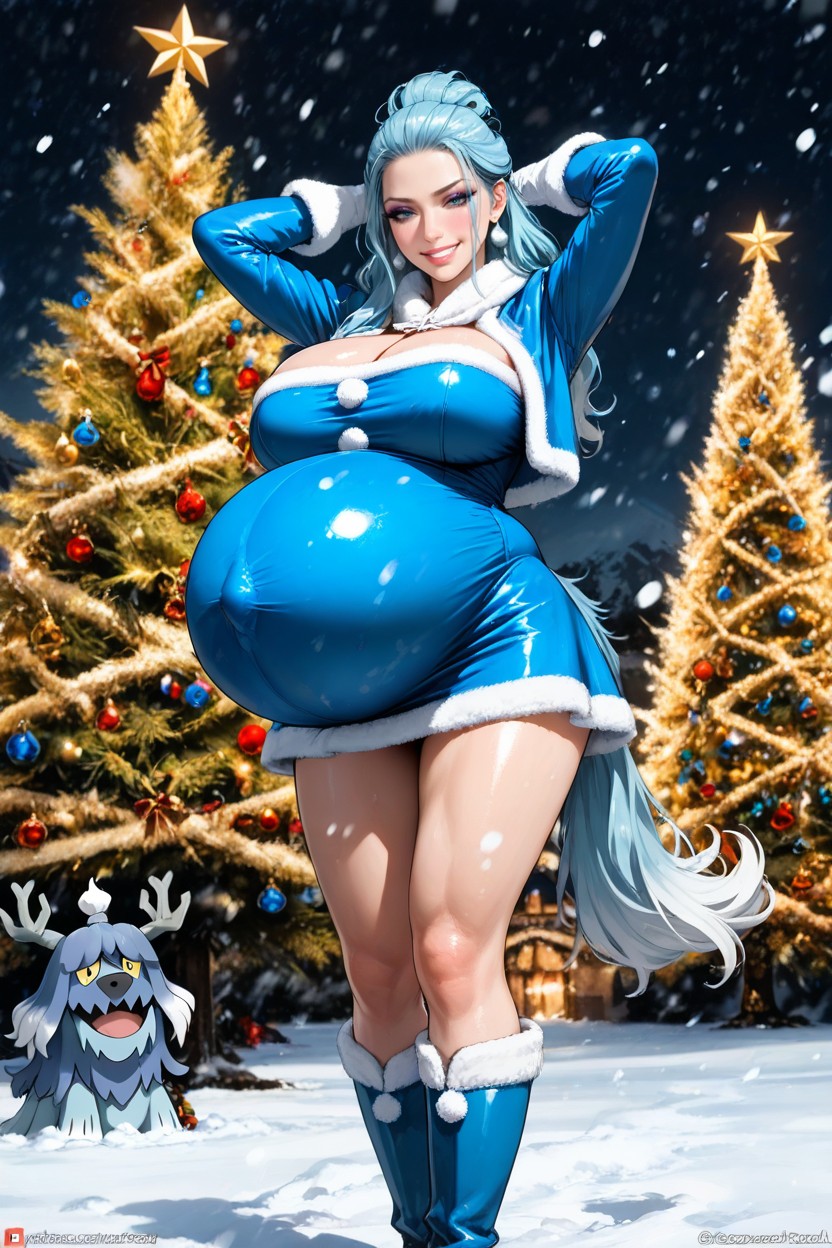 Long Eyelashes, Covered Belly, Minidress AI Porn
