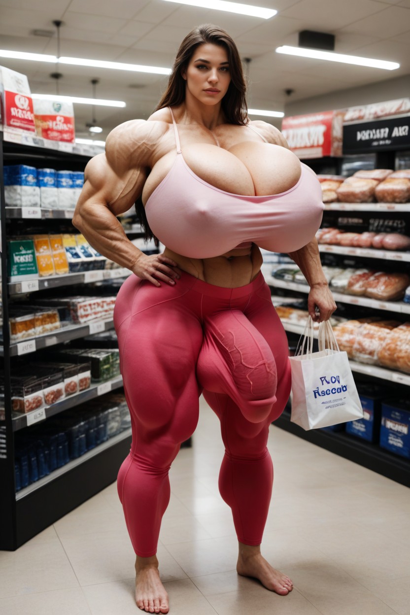 Toned Muscles, Extremely Muscular, Huge Erected Nipples Shemale AI Porn
