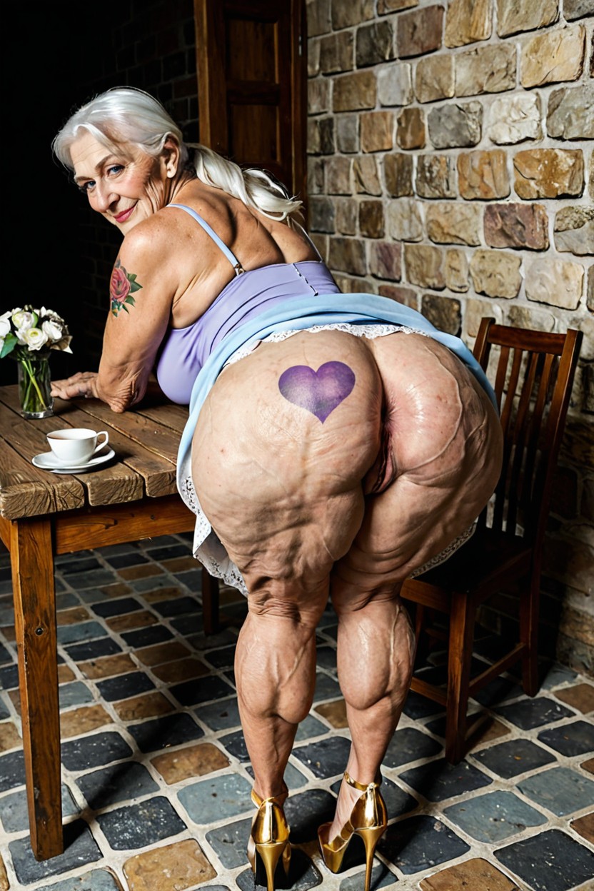In A Castle, Standing, Stone Table MILF AI Porn