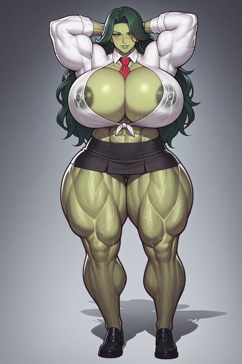 25+, Gigantic Veins All Over Her Body, Toned Muscles Hentai AI Porn