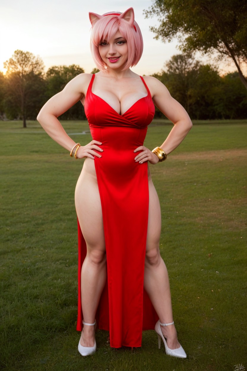 Cosplay, Large Ass, Pink Hair AI Porn