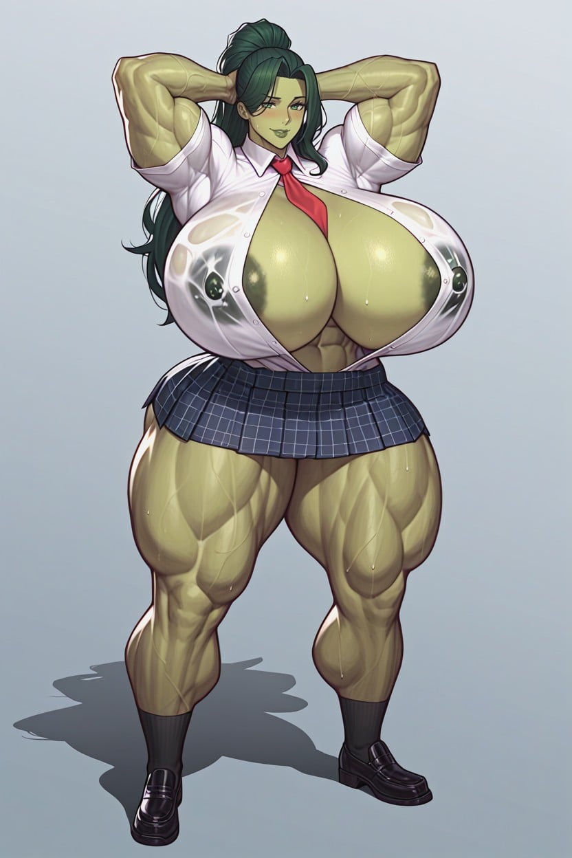 Extremely Large Ass, Bimbo Lips, Abs Hentai AI Porn