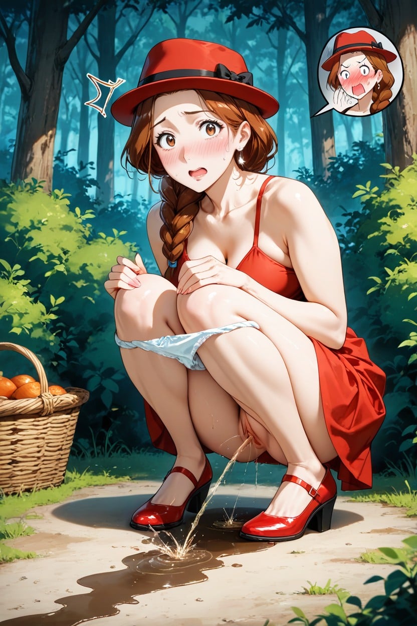 Under A Bush, Shocked, In A Forest Hentai AI Porn