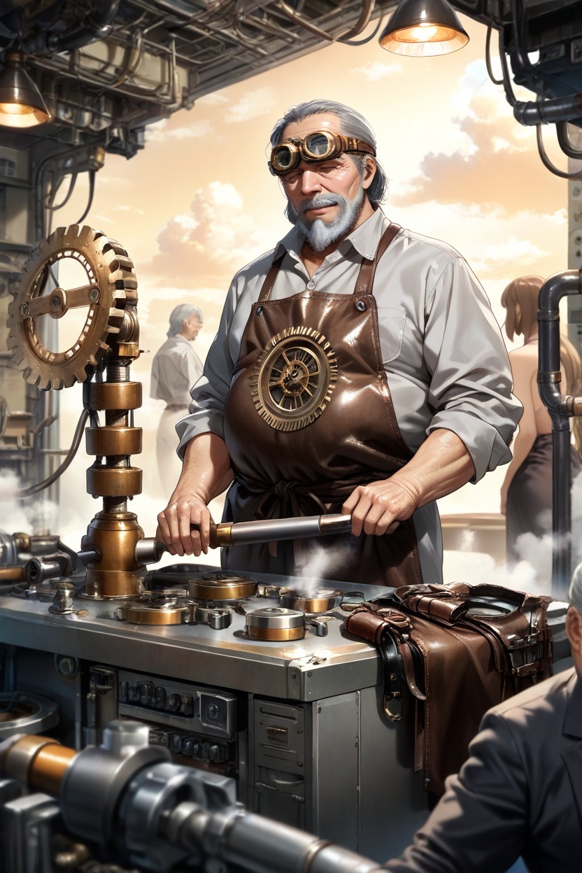 Shallow Depth Of Field, Mechanical Dials, Realistic Metal Textures AI Porn