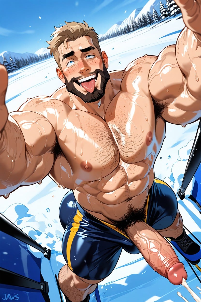 Male Face, Hairy Pubic, Beard On Jaws Porno IA Gay