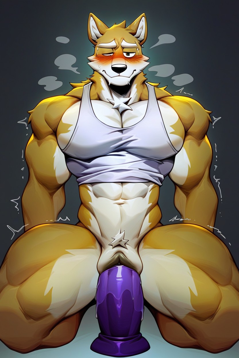 Wide Waist, Kneeling, Fur Furry AI Porn