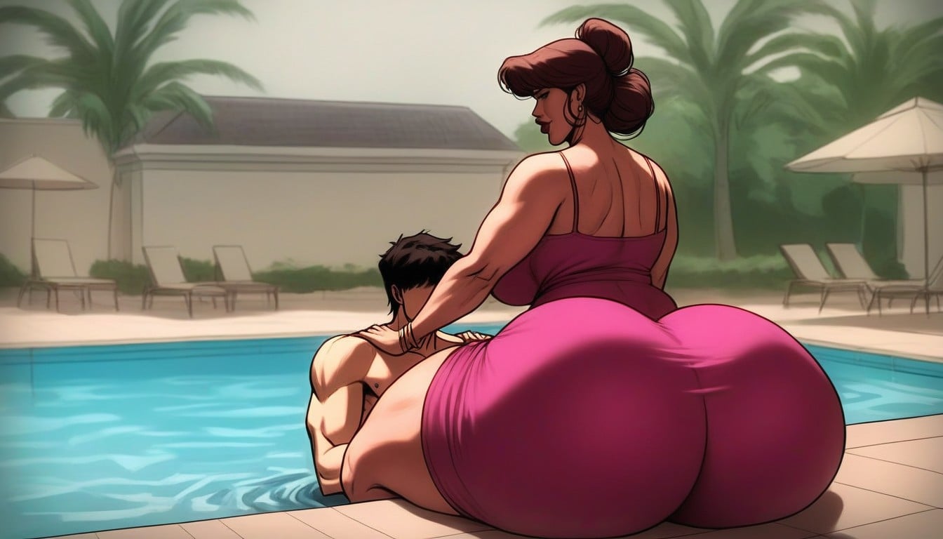 Clutching Ass, Saggy Breasts, Off The Shoulder Fantasy AI Porn