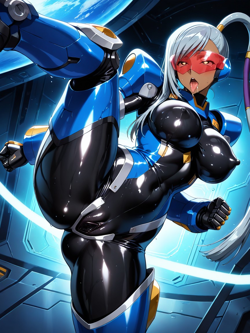 Yellow Eyes, Flushed Cheeks, Robot Armor Hentai AI Porn